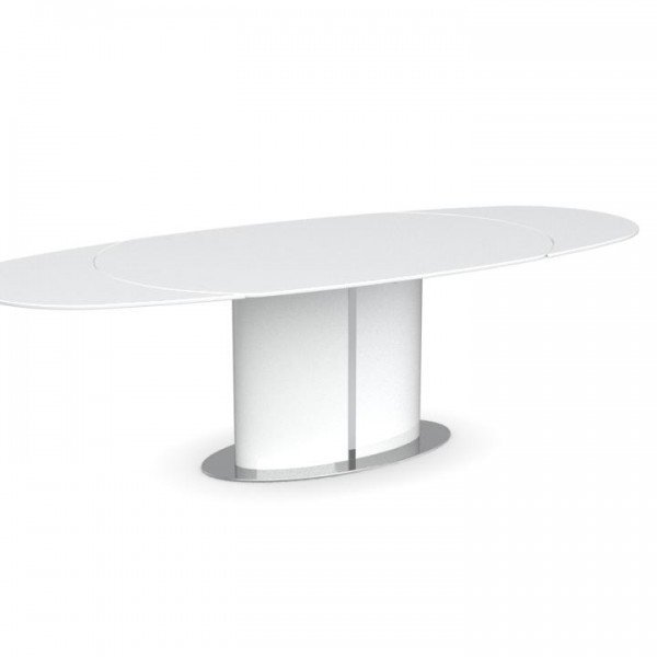 Piétement Laqué Blanc Brillant / Plateau Sérigraphié Extrablanc