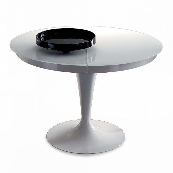 Table ronde extensible Eclipse en verre pour 8 personnes