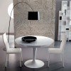 Table ronde extensible Eclipse verre - Blanc