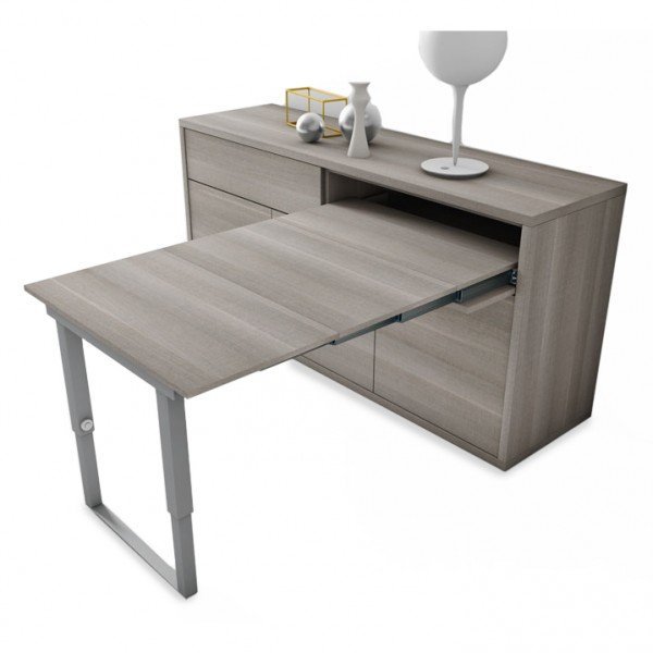 Buffet table extensible design pour un rangement optimisé