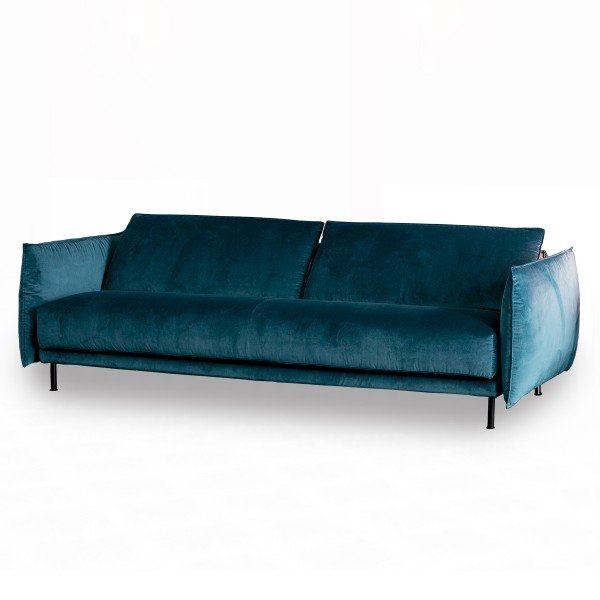 Canapé velours bleu Graffiti fonctionnel et résistant au style lounge