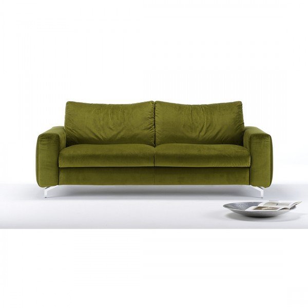 Canapé velours convertible Clarence - 2 places - Vert olive