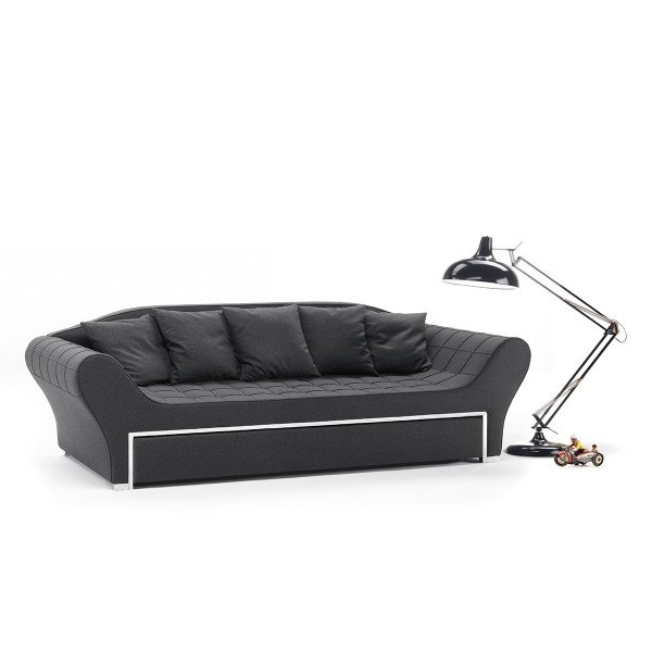 Canapé lit gigogne Noir tendance au grand confort