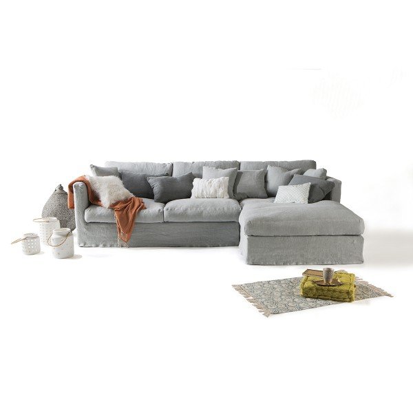 Canapé d'angle lin Orléans large et profond pour un confort optimal