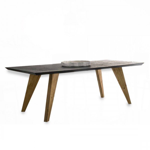 Table extensible Vincennes contemporaine aux bords biseautés