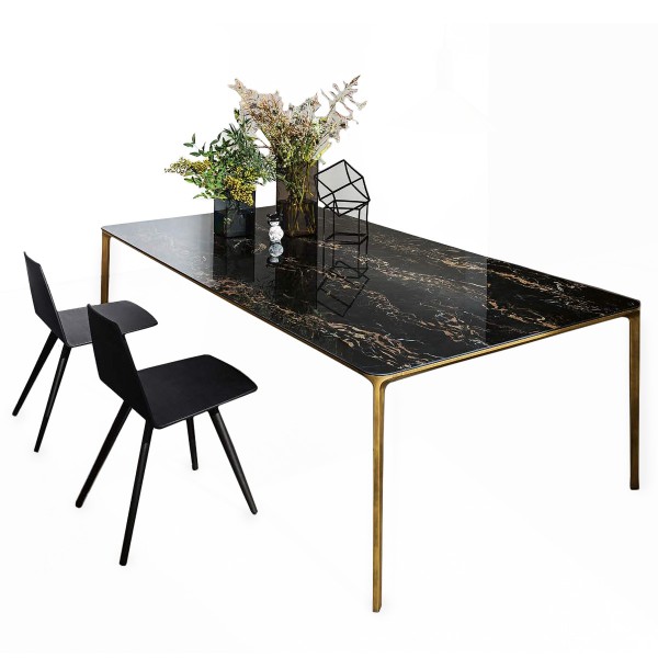 Table extensible Light marbre avec plateau de 8 mm d'épaisseur