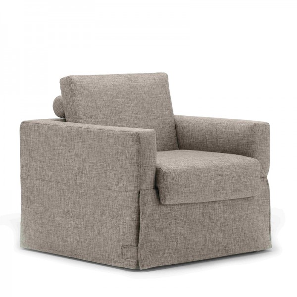 Fauteuil lit Versailles au style chic avec jupe longue et assise polyuréthane indéformable