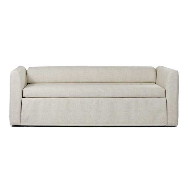 Canapé lit gigogne Cabourg aux lignes modernes et épurées avec dossier bas assise monobloc avec 2 matelas de 13 et 14 cm d'épaisseur