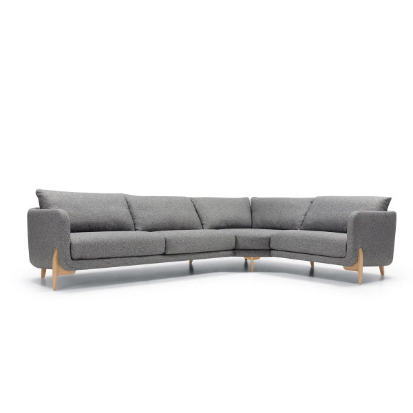 Canapé d'angle Sits Jenny de style scandinave aux accoudoirs hauts arrondis