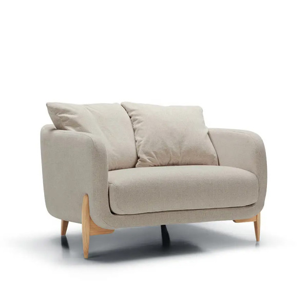 Fauteuil XL Sits Jenny de style scandinave aux accoudoirs hauts arrondis