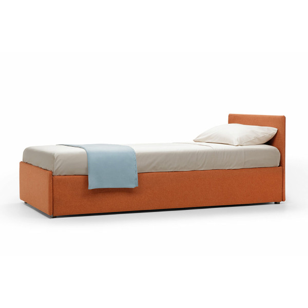 Lit gigogne adulte Rennes au style contemporain avec tête de lit et matelas supérieur de 17 cm