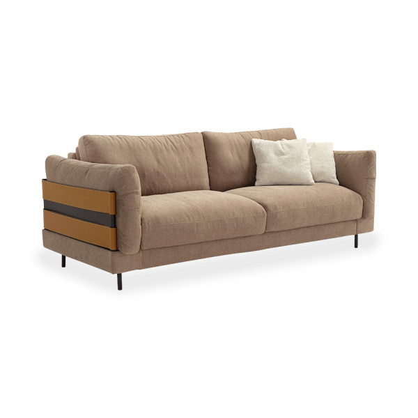 Canapé convertible Duroc aux lignes contemporaines avec panneaux 2 couleurs