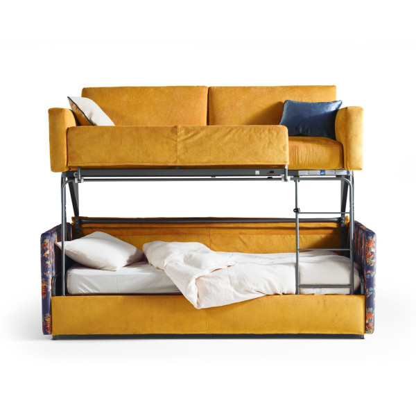 Canapé lit superposé Biarritz au style élégant avec 2 matelas de 15 cm d'épaisseur qui se superposent