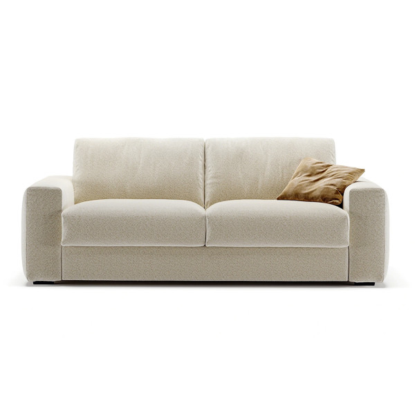 Canapé convertible Mordbidone aux lignes intemporelles avec larges accoudoirs et matelas king size