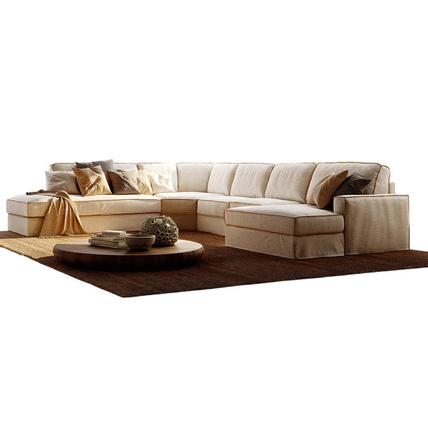 Canapé d'angle convertible Etretat au garnissage généreux et au soutien dynamique